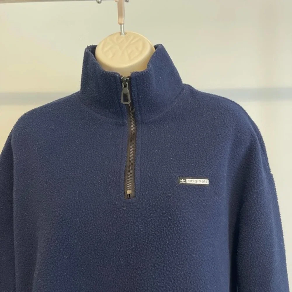 adidas Originals Navy Blue Fleece Jacket - Picture 2 of 8